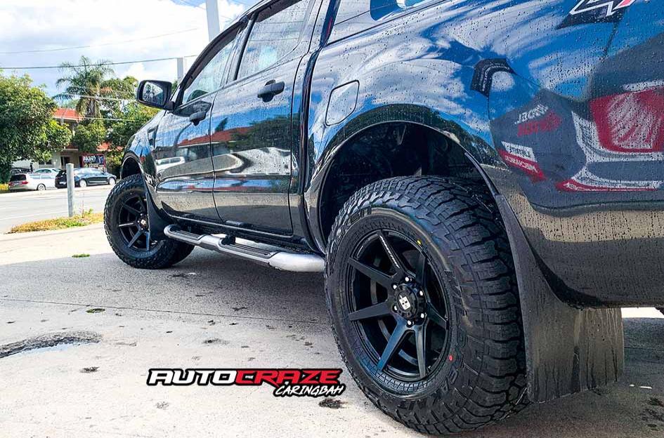 FORD RANGER AVALANCHE MATTE BLACK FRONT MILLED