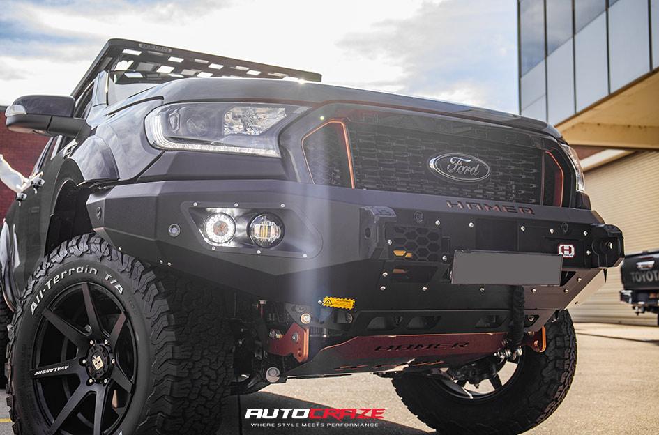 FORD RANGER AVALANCHE MATTE BLACK FRONT MILLED