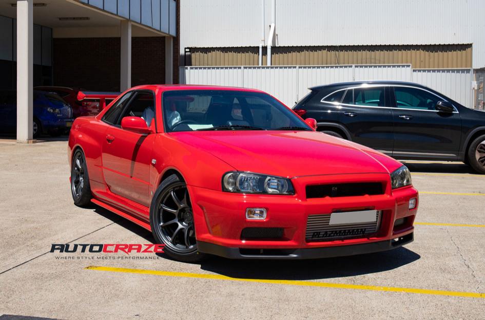 NISSAN SKYLINE R34 ENKEI PF09 MATTE DARK GUN METALLIC