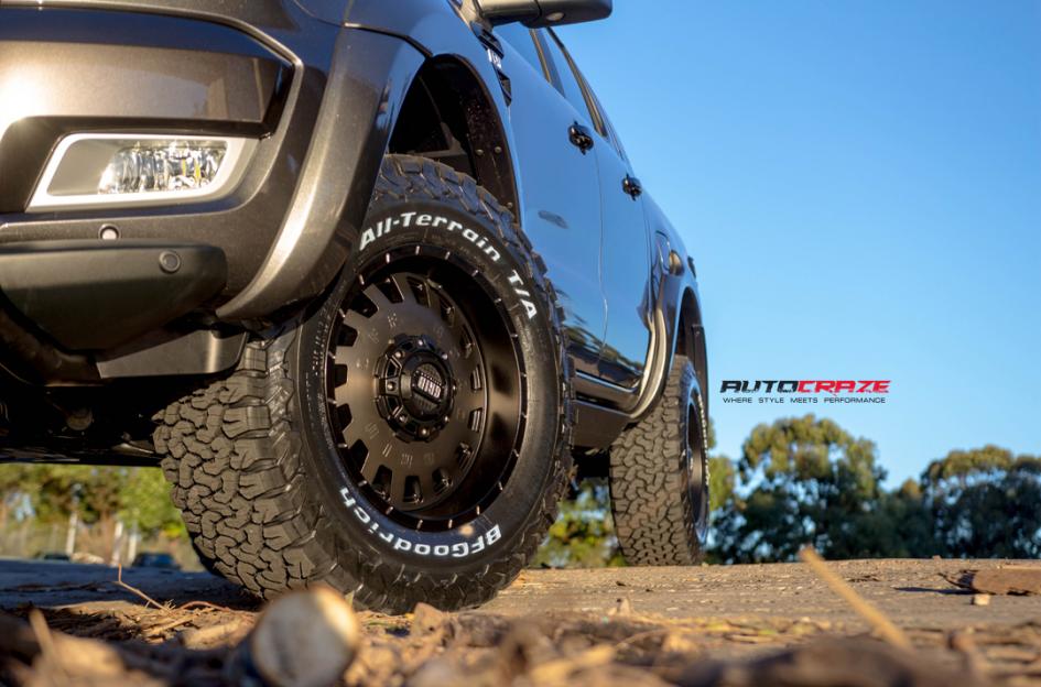 FORD RANGER GD03 MATTE BLACK MACHINED FACE WITH DARK MATTE TINT