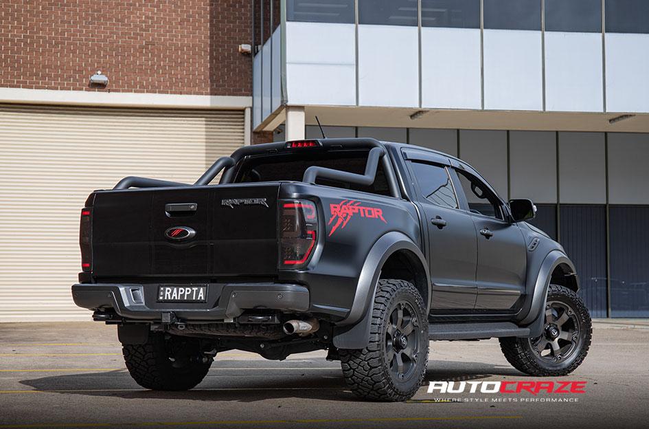 FORD RANGER RAPTOR BEAST BLACK MACHINED WITH DARK TINT