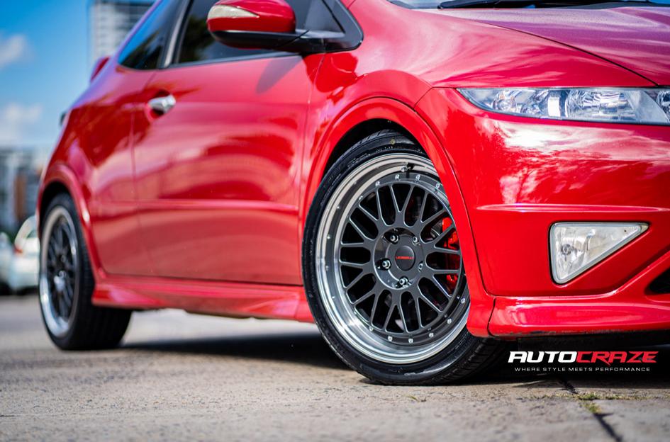 HONDA-CIVIC--5-STUD--ZR5--GUN-METAL-POLISHED-LIP