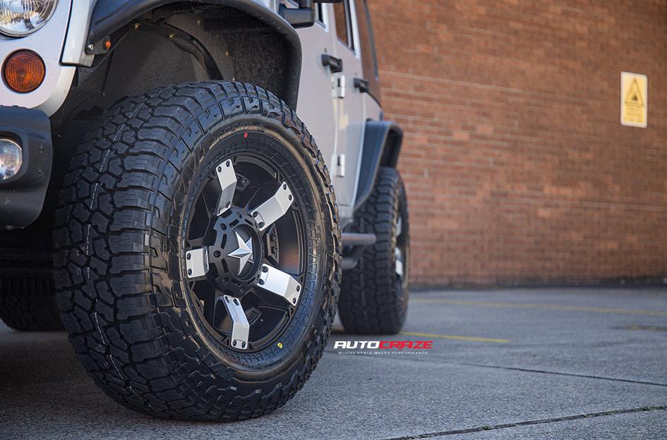JEEP WRANGLER ROCKSTAR XD 2 MATTE BLACK W MACHINED ACCENTS
