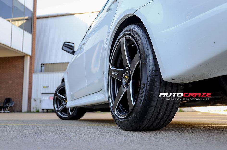 MITSUBISHI LANCER FRCS MATTE BLACK MILLED ACCENTS