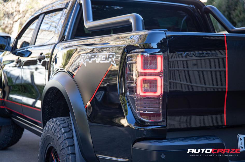 FORD RANGER RAPTOR CHAOS GLOSS BLACK RED MILLED