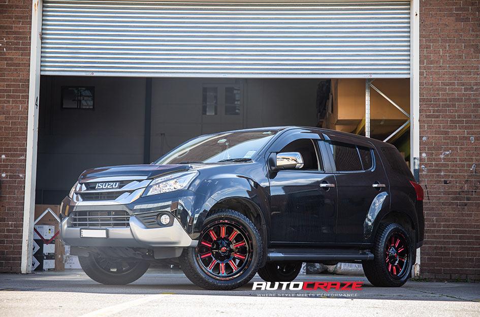 ISUZU MU X HARDLINE GLOSS BLACK CANDY RED ACCENTS