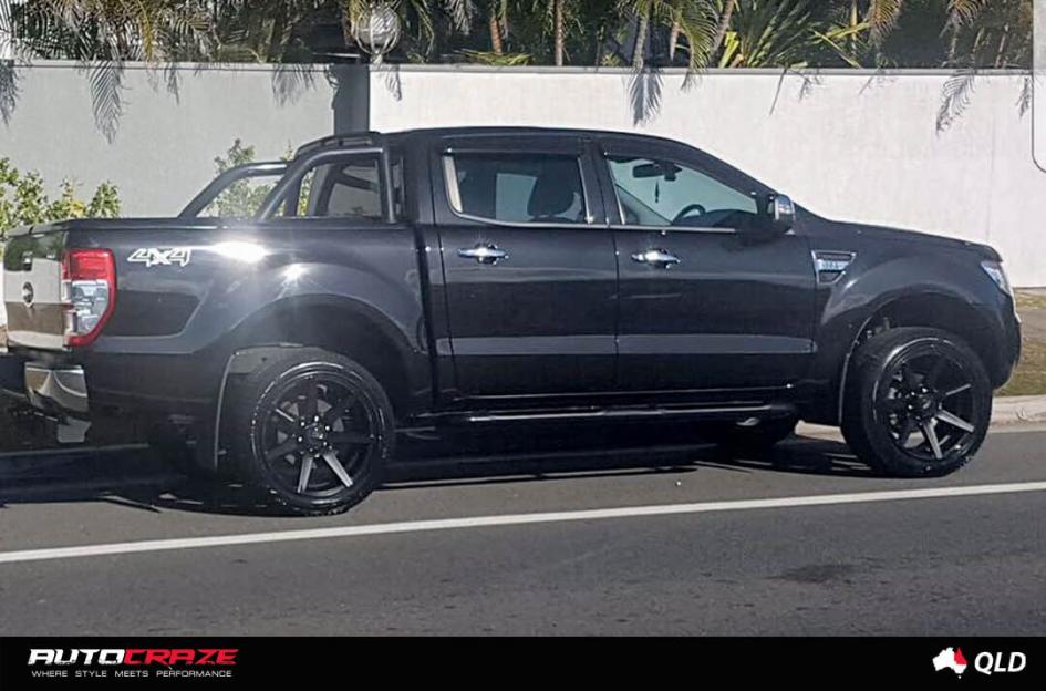 FORD RANGER AVALANCHE MATTE BLACK MILLED FONT