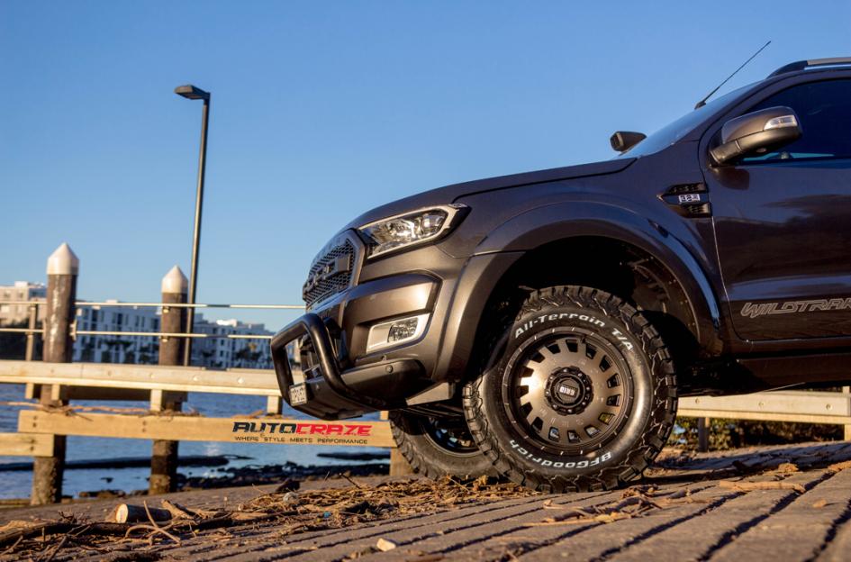 FORD RANGER GD03 MATTE BLACK MACHINED FACE WITH DARK MATTE TINT