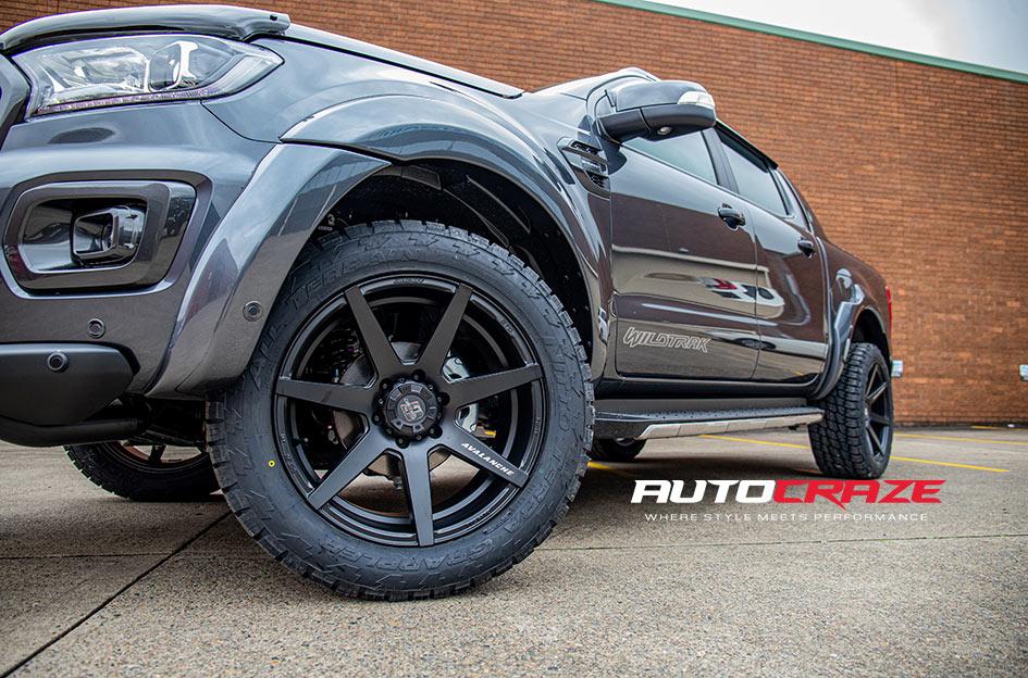 FORD RANGER AVALANCHE MACHINED FACE MATTE BLACK DARK TINT