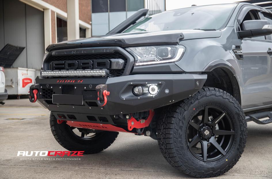 FORD RANGER AVALANCHE MATTE BLACK FRONT MILLED