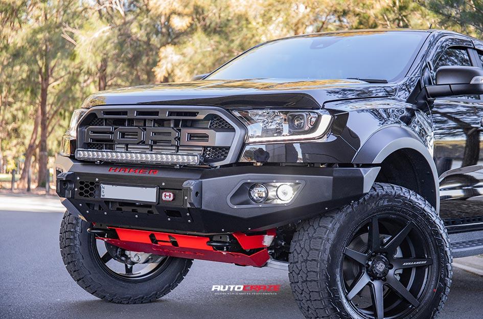 FORD RANGER RAPTOR AVALANCHE MATTE BLACK FRONT MILLED