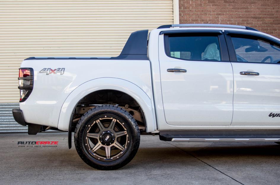 FORD RANGER GD06 MATTE BLACK MACHINED FACE WITH DARK MATTE TINT 3