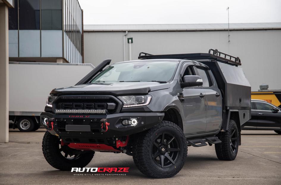 FORD RANGER AVALANCHE MATTE BLACK FRONT MILLED