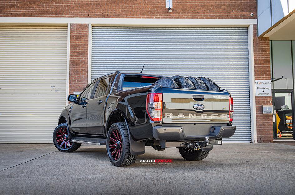 FORD RANGER CONTRA GLOSS BLACK CANDY RED