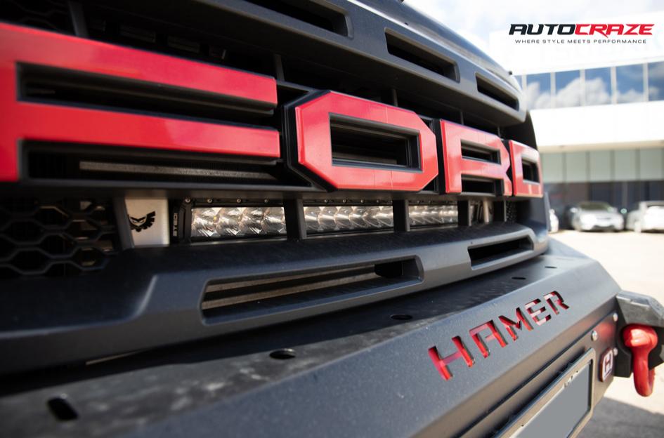 FORD RANGER RAPTOR STROKE GLOSS BLACK CANDY RED