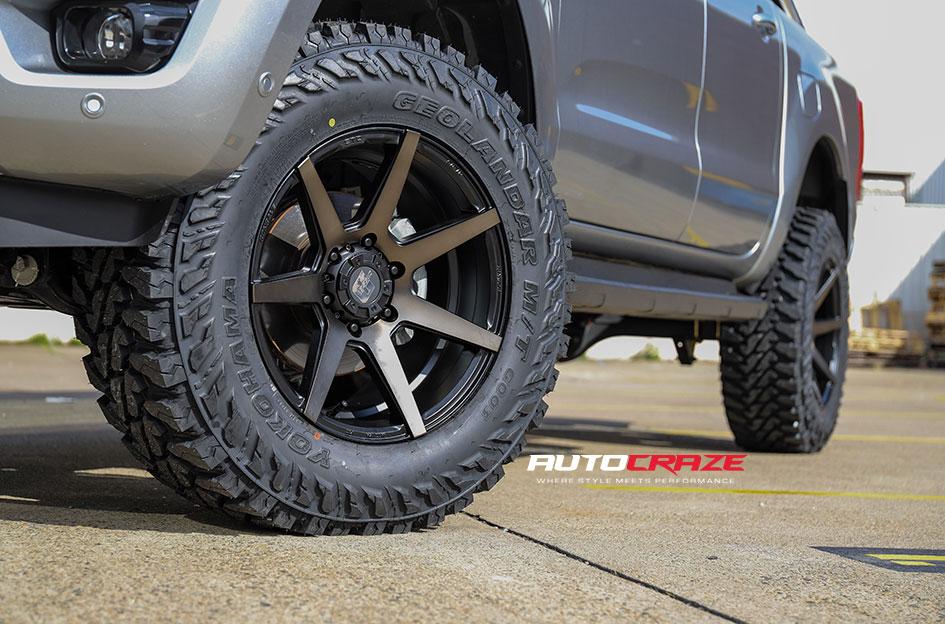 FORD RANGER AVALANCHE MACHINED FACE MATTE BLACK DARK TINT