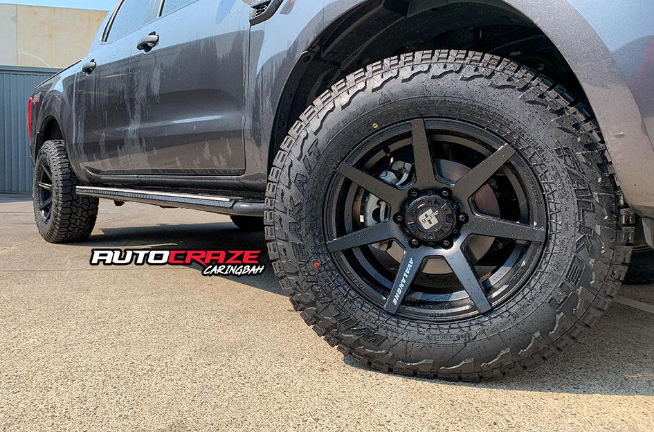 FORD RANGER AVALANCHE MATTE BLACK FRONT MILLED