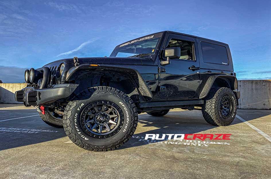 JEEP WRANGLER FUEL COVERT MATTE GUN BLACK BEAD RING