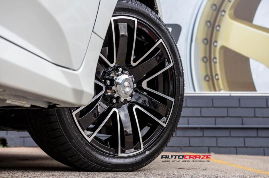 HONDA CIVIC 5 STUD ROK BLACK MACHINED FACE