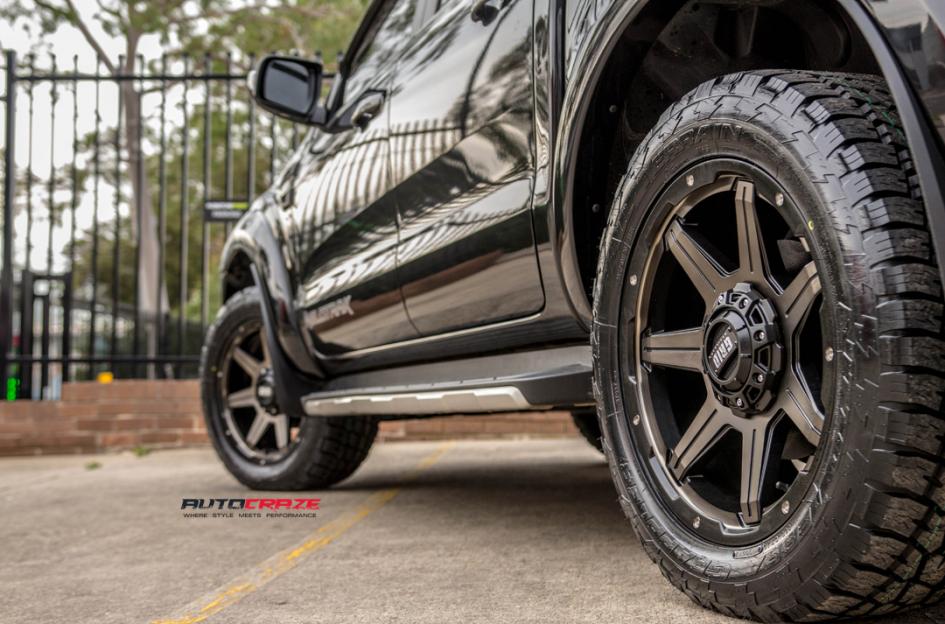 FORD RANGER GD06 MATTE BLACK MACHINED FACE WITH DARK MATTE TINT