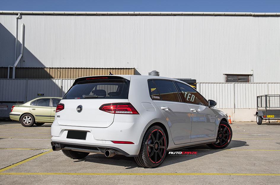 VOLKSWAGEN GOLF MR142 SATIN BLACK W RED STRIPE