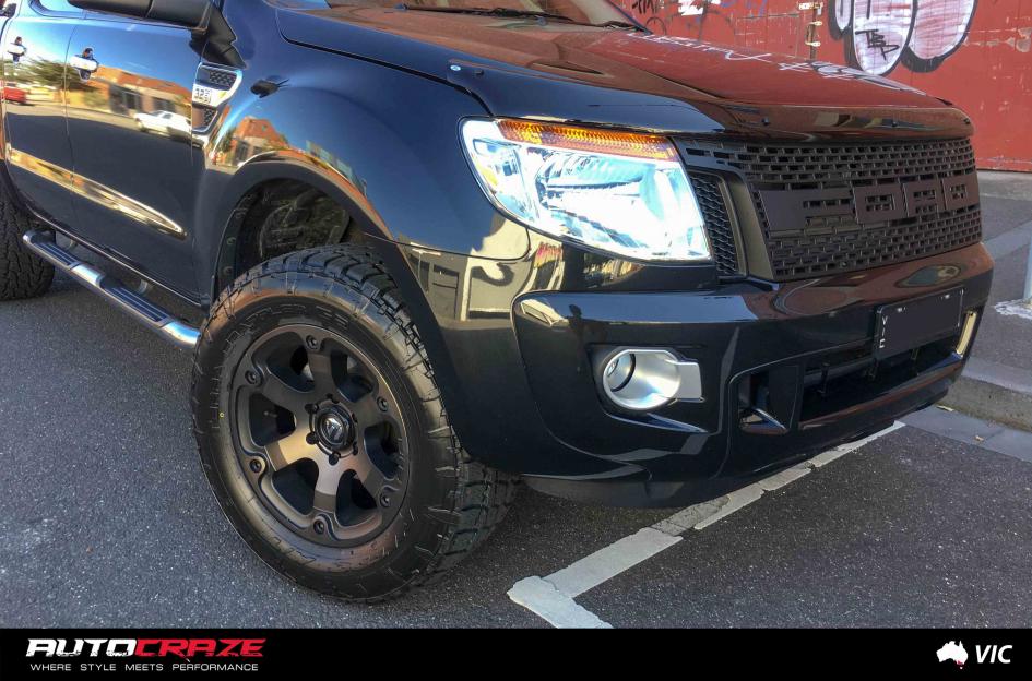 FORD RANGER BEAST BLACK MACHINED WITH DARK TINT