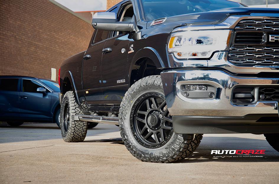 DODGE RAM MESA SATIN BLACK W GLOSS BLACK LIP