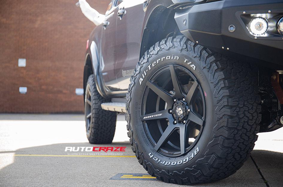 FORD RANGER AVALANCHE MATTE BLACK FRONT MILLED