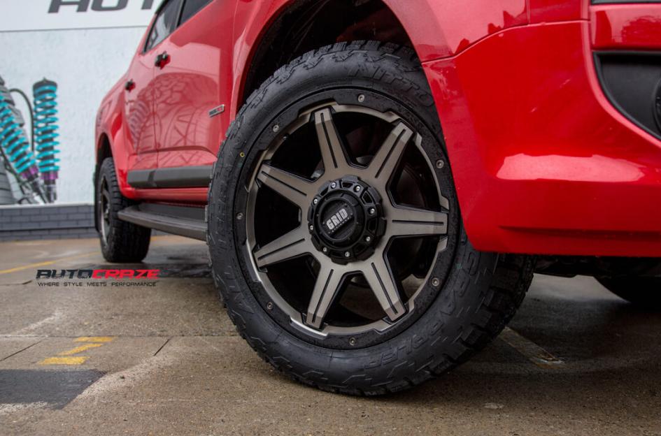 HOLDEN COLORADO GD06 MATTE BLACK MACHINED FACE WITH DARK MATTE TINT