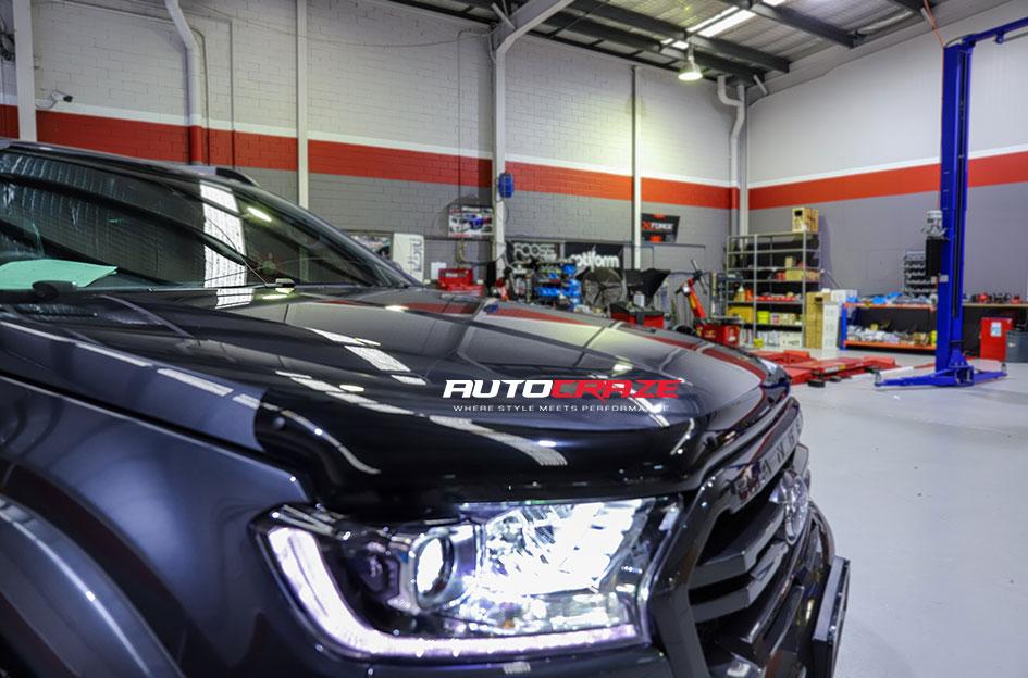 FORD RANGER AVALANCHE MATTE BLACK FRONT MILLED