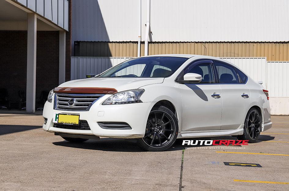 NISSAN PULSAR  5 STUD  HALO SATIN BLACK