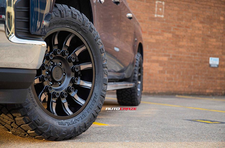 CHEVROLET SILVERADO MISSION MATTE BLACK MACHINED TINTED SPOKES