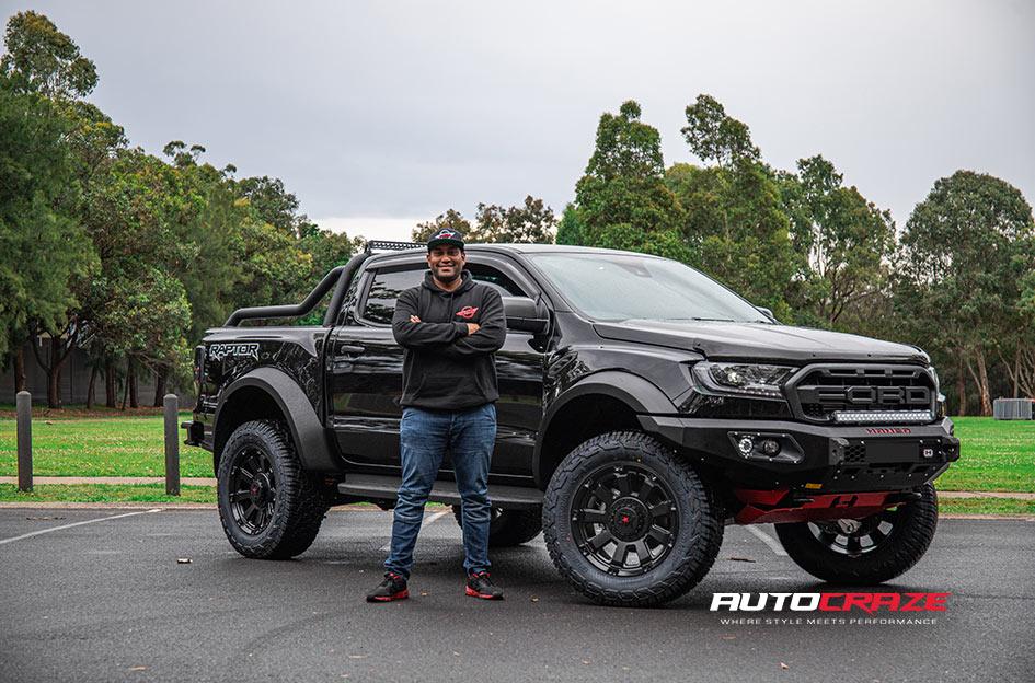 FORD RANGER RAPTOR KMC GAUNTLET XD852 SATIN BLACK