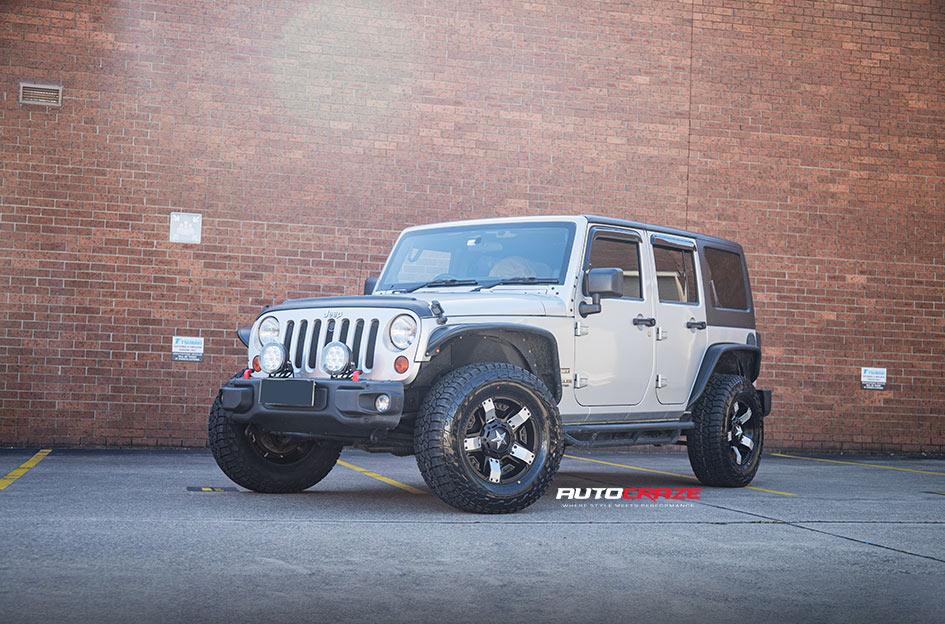 JEEP WRANGLER ROCKSTAR XD 2 MATTE BLACK W MACHINED ACCENTS
