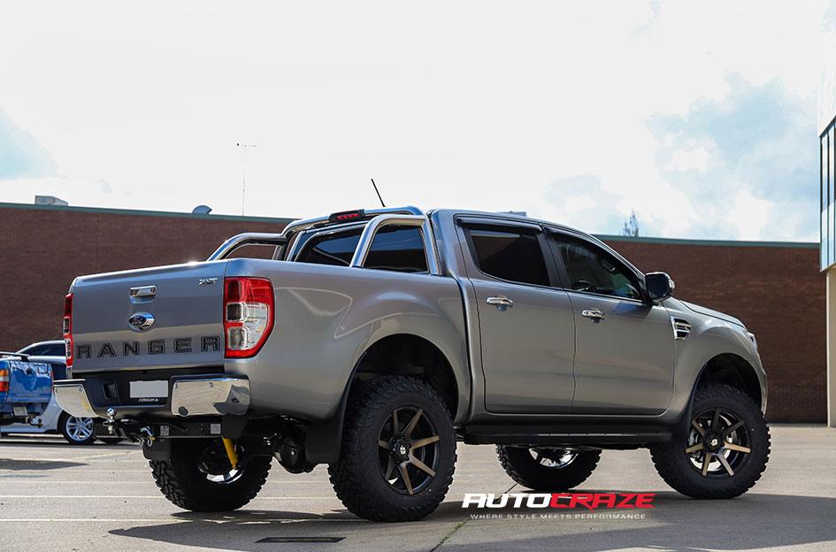 FORD RANGER AVALANCHE MACHINED FACE MATTE BLACK DARK TINT