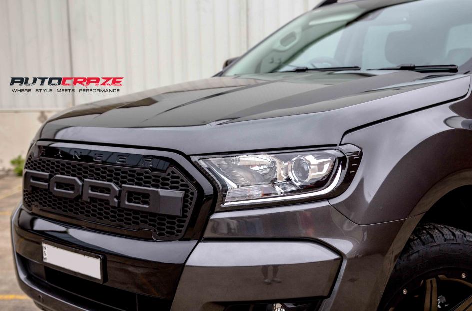 FORD RANGER GD06 MATTE BLACK MACHINED FACE WITH DARK MATTE TINT
