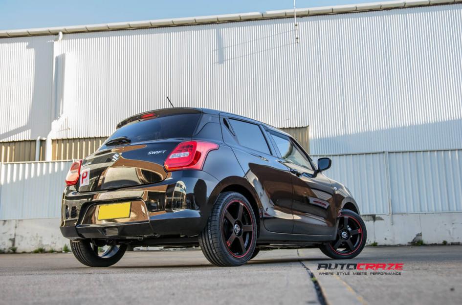 SUZUKI SWIFT MR116 MATTE BLACK RED EDGE