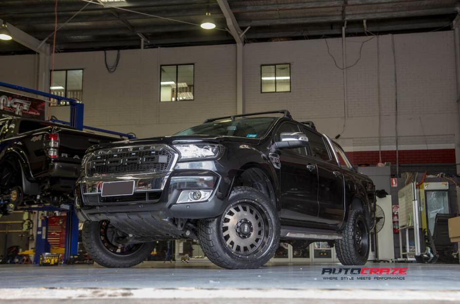 FORD RANGER GD03 MATTE BLACK MACHINED FACE WITH DARK MATTE TINT