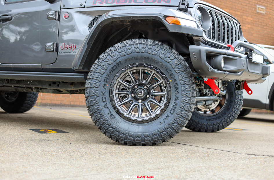 JEEP GLADIATOR FUEL PISTON MATTE GUNMETAL W/ GLOSS BLACK LIP