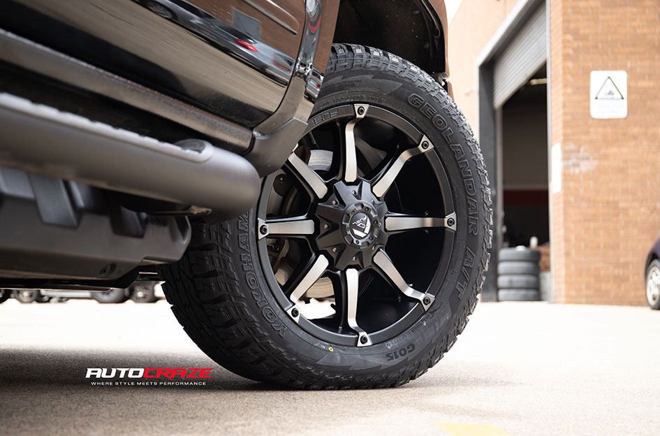 CHEVROLET SILVERADO FUEL COUPLER BLACK & MACHINED WITH TINT DARK