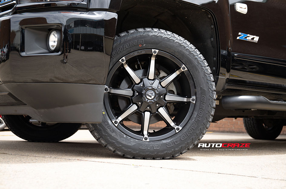 CHEVROLET SILVERADO FUEL COUPLER BLACK & MACHINED WITH TINT DARK