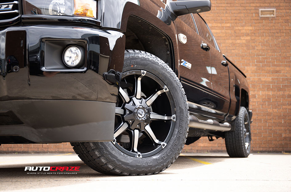 CHEVROLET SILVERADO FUEL COUPLER BLACK & MACHINED WITH TINT DARK