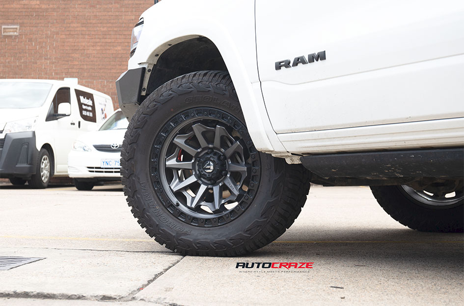 DODGE RAM FUEL COVERT MATTE GUN METAL BLACK RING