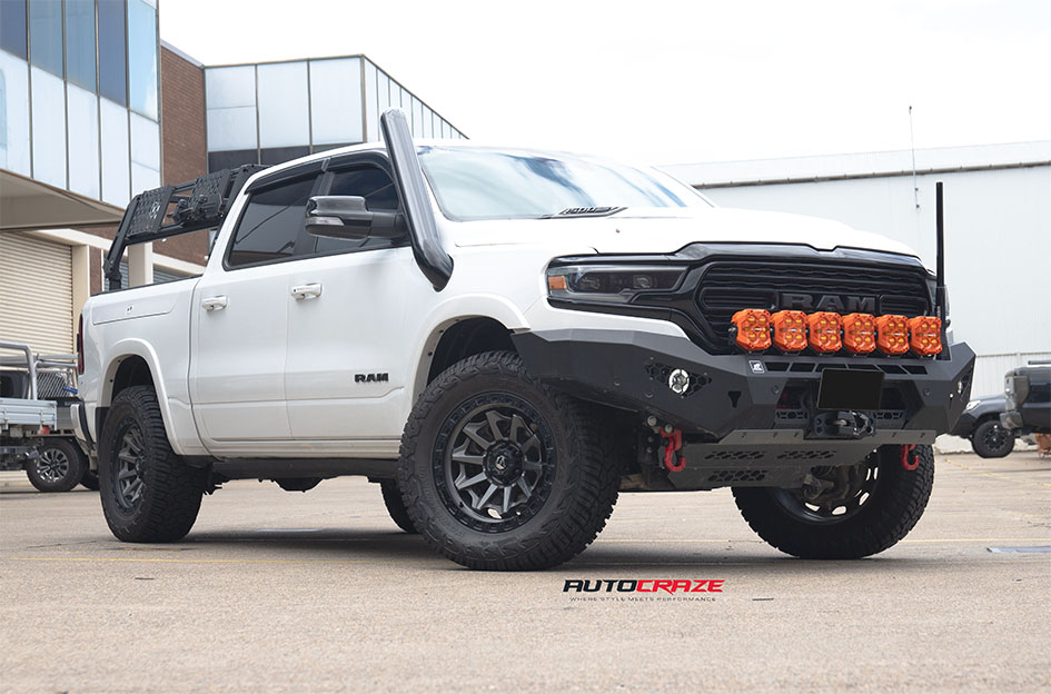 DODGE RAM FUEL COVERT MATTE GUN METAL BLACK RING