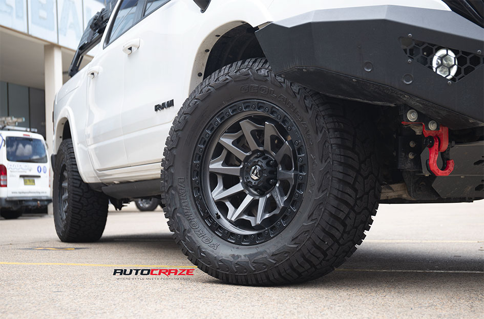 DODGE RAM FUEL COVERT MATTE GUN METAL BLACK RING