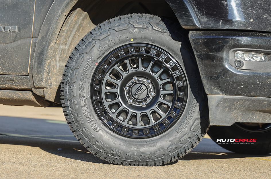 DODGE RAM KMC IMS MATTE BLACK W/ GLOSS BLACK LIP