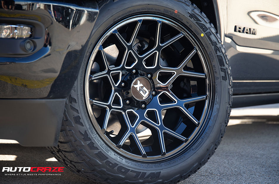 DODGE RAM KMC CHOPSTIX GLOSS BLACK MILLED