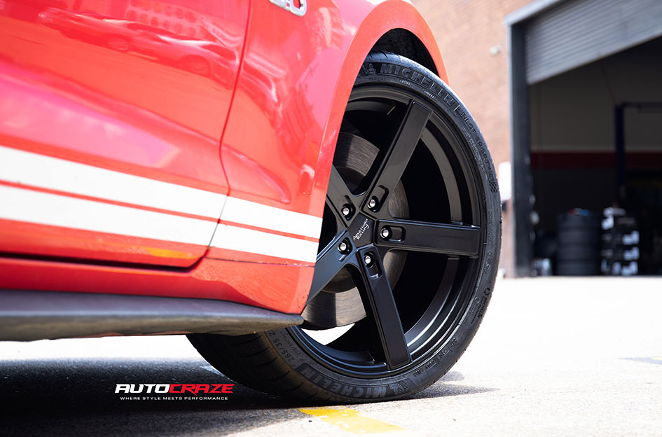 FORD MUSTANG AMERICAN RACING BLOCKHEAD SATIN BLACK 