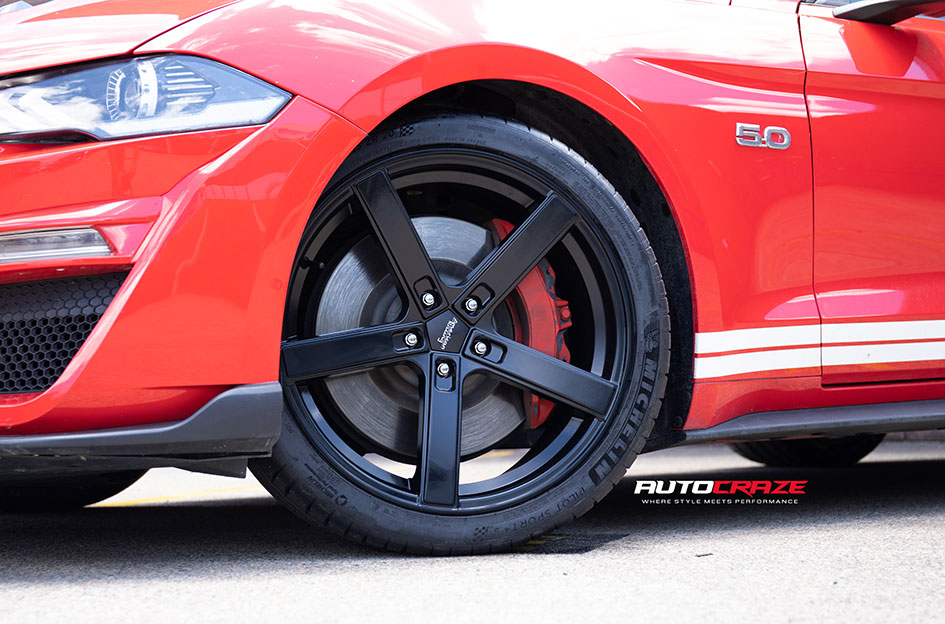 FORD MUSTANG AMERICAN RACING BLOCKHEAD SATIN BLACK 