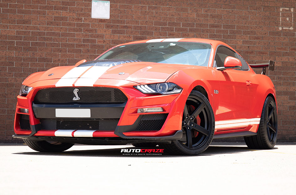 FORD MUSTANG AMERICAN RACING BLOCKHEAD SATIN BLACK 